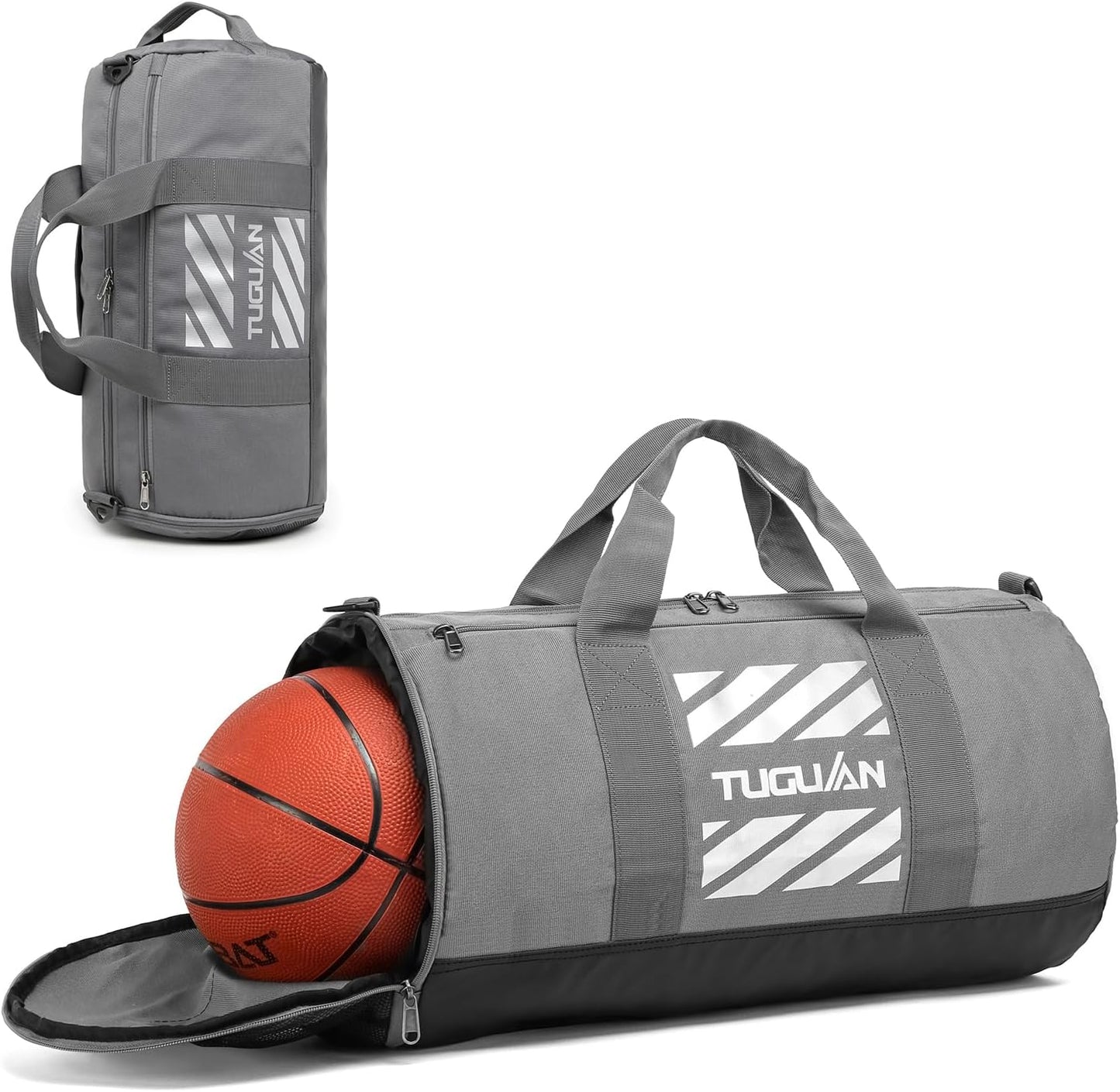 TIME TO LOCK IN Small Gym & Travel Duffle Bag | Wet Pocket & Shoes Compartment | Overnight Weekender Duffel Bag Sports | Gym Tote Bag 40L