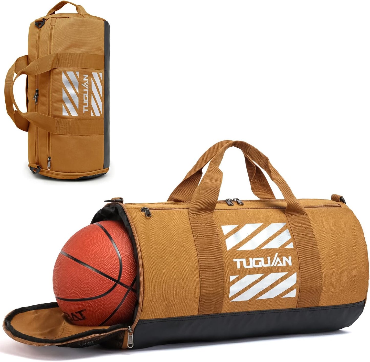 TIME TO LOCK IN Small Gym & Travel Duffle Bag | Wet Pocket & Shoes Compartment | Overnight Weekender Duffel Bag Sports | Gym Tote Bag 40L