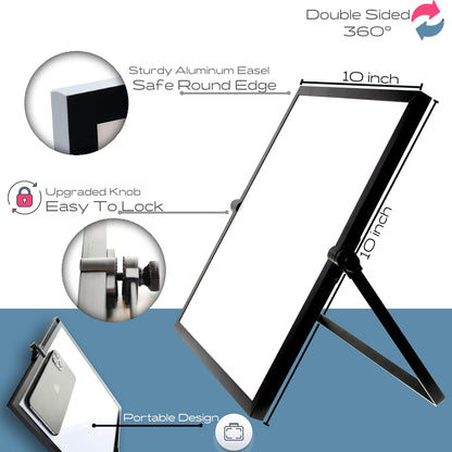 VISUALIZATION & PRODUCTIVITY ERA 101 Small Desktop White Board with Weekly Planner | Magnetic to Do List Dry Erase Board Calendar with Stand | 3 Markers, 4 Magnets, Eraser | Portable Whiteboard
