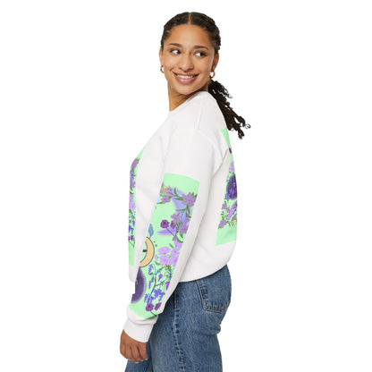 Floral & Mystical BADDIE Graphic Sweatshirt – Pastel Nature Lover - Inspired Crewneck