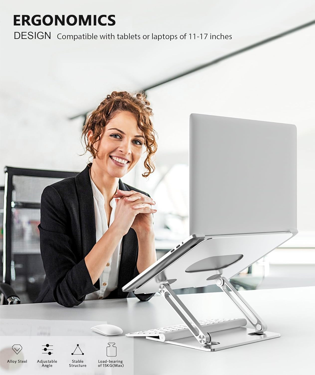 WORK ANYWHERE Multi-Angle Laptop Stand with Heat - Vent | Adjustable Notebook Stand for Laptop up to 17 Inches