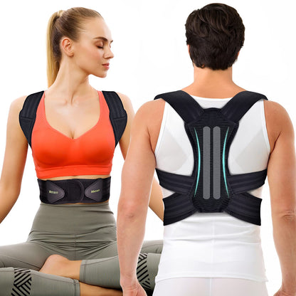 SELF CARE BASICS Posture Corrector | Adjustable Back Brace for Upper Back & Shoulder Support | Pain Relief & Better Posture
