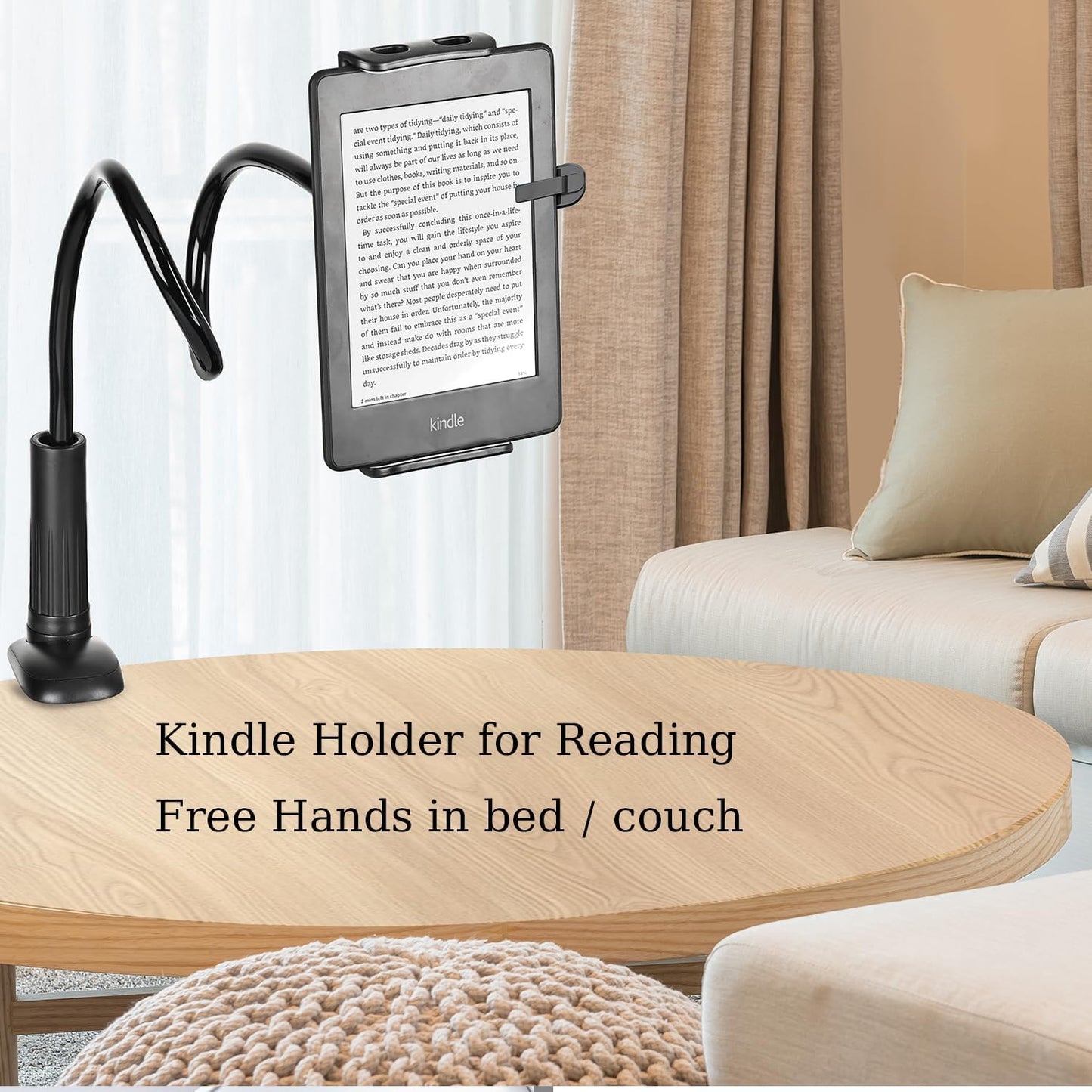 GET THAT POSTURE RIGHT Gooseneck Tablet Stand & Kindle Holder for Bed | Tablet Stand with Adjustable Flexible Arm Clamp | Mount Clip Holder for Phone Ipad Air Mini | Galaxy Tabs | Kindle Fire | Switch or Other 4.7-10.5" Devices
