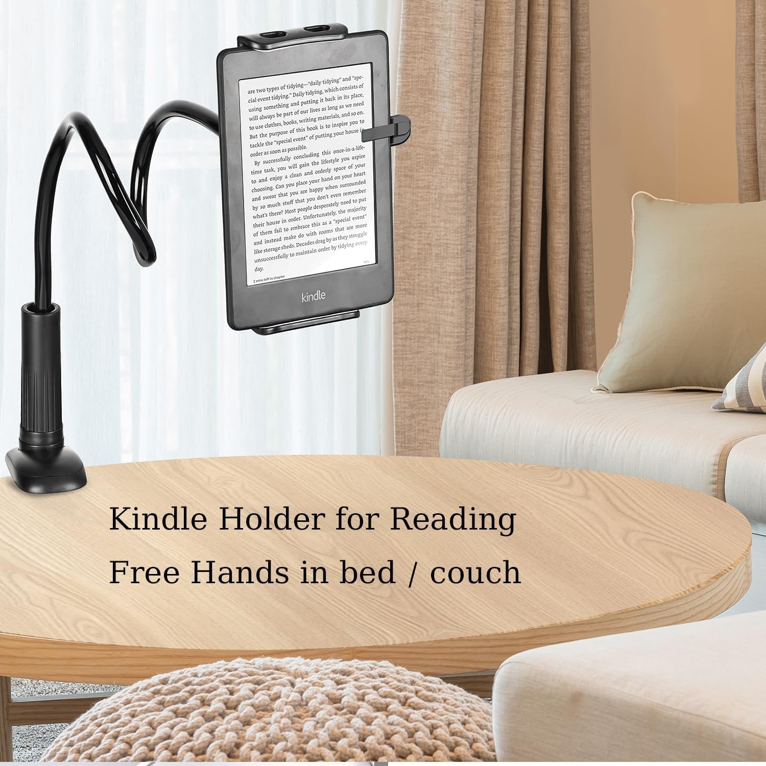 GET THAT POSTURE RIGHT Gooseneck Tablet Stand & Kindle Holder for Bed | Tablet Stand with Adjustable Flexible Arm Clamp | Mount Clip Holder for Phone Ipad Air Mini | Galaxy Tabs | Kindle Fire | Switch or Other 4.7-10.5" Devices