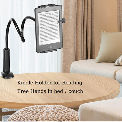 GET THAT POSTURE RIGHT Gooseneck Tablet Stand & Kindle Holder for Bed | Tablet Stand with Adjustable Flexible Arm Clamp | Mount Clip Holder for Phone Ipad Air Mini | Galaxy Tabs | Kindle Fire | Switch or Other 4.7-10.5" Devices