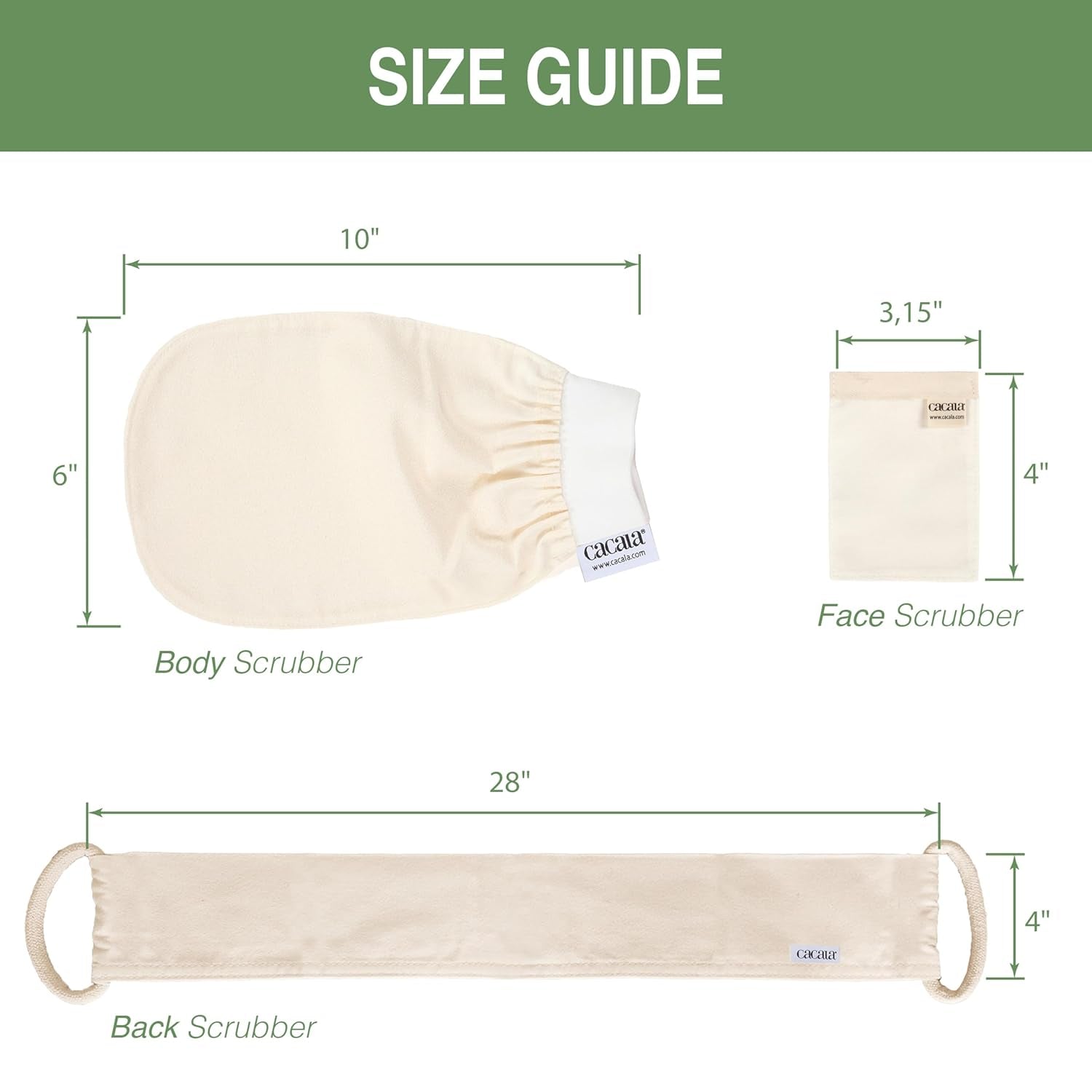 MAINTAIN THE MAINTENANCE ROUTINE Set of Exfoliating Glove, Face Scrubber & Back Scrubber for Shower | 100% Vegan Viscose Exfoliating Body Scrubber, Bath Hammam Kese & Spa Mitt