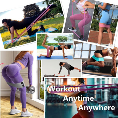 GROW THAT PEACH Fabric Resistance Bands for Working Out | 3 and 4 Levels Booty Bands Long Resistance Bands | Elastic Resistance Bands for Exercise Set