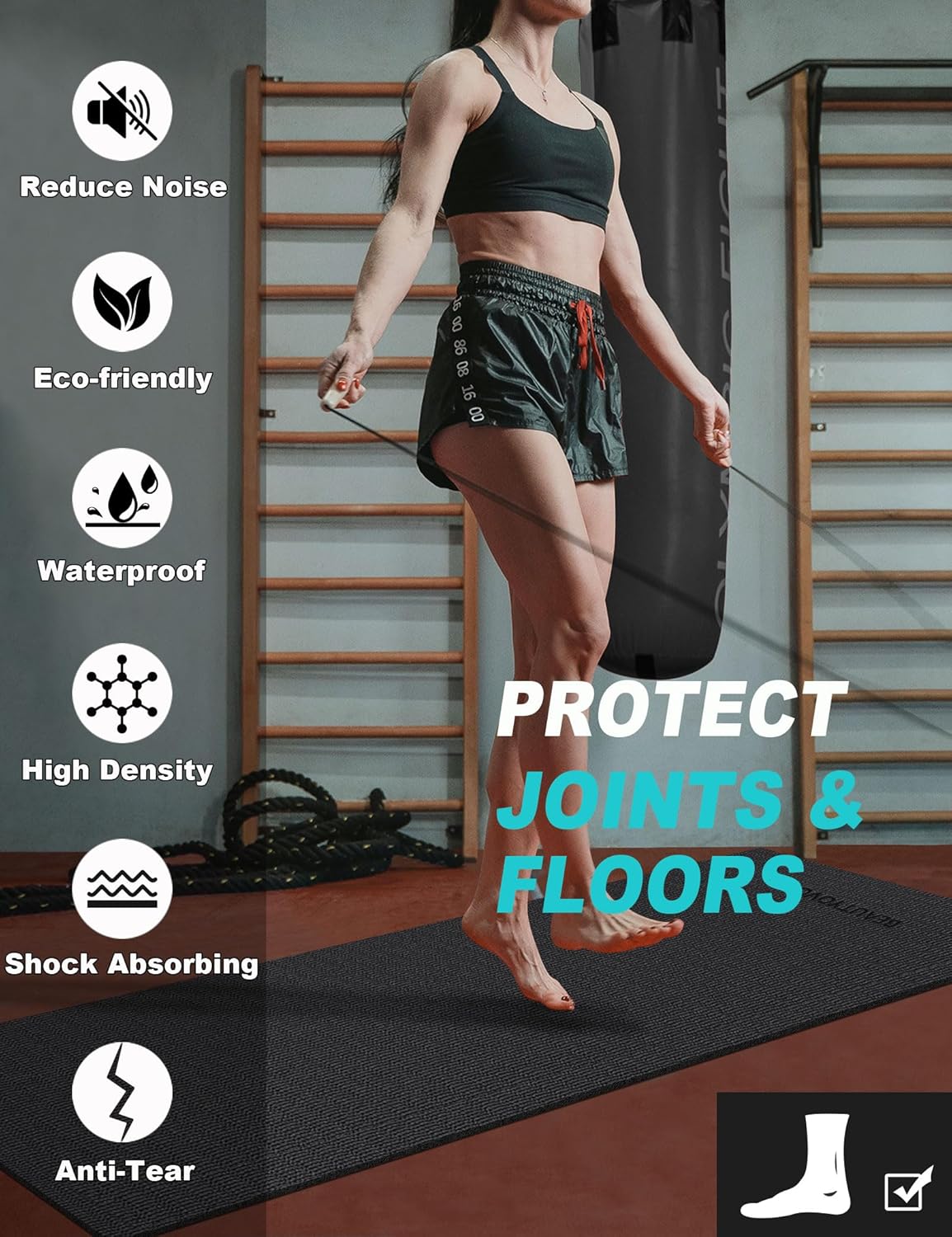 BUILD YOUR TEMPLE Yoga Mat with Strap | 1/3| 1/4 Inch Extra Thick Yoga Mat Double-Sided Non Slip | Professional TPE | PVC Yoga & Workout Mat for Yoga, Pilates and Floor Exercises