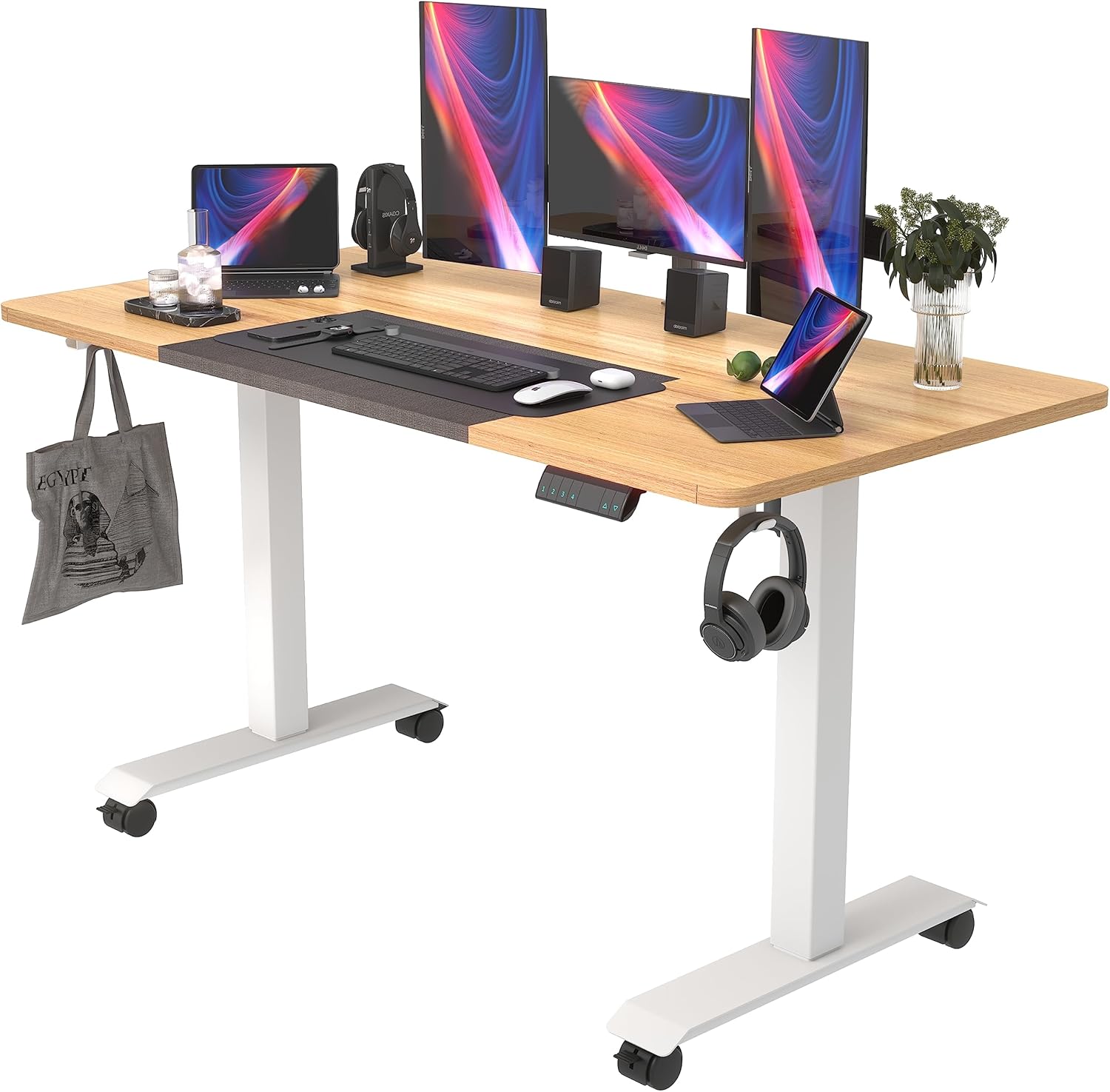 BEST OF BOTH WORLDS Electric Standing Desk | Height Adjustable Desk | Ergonomic Home Office Sit / Stand Desk with Memory Preset Controller