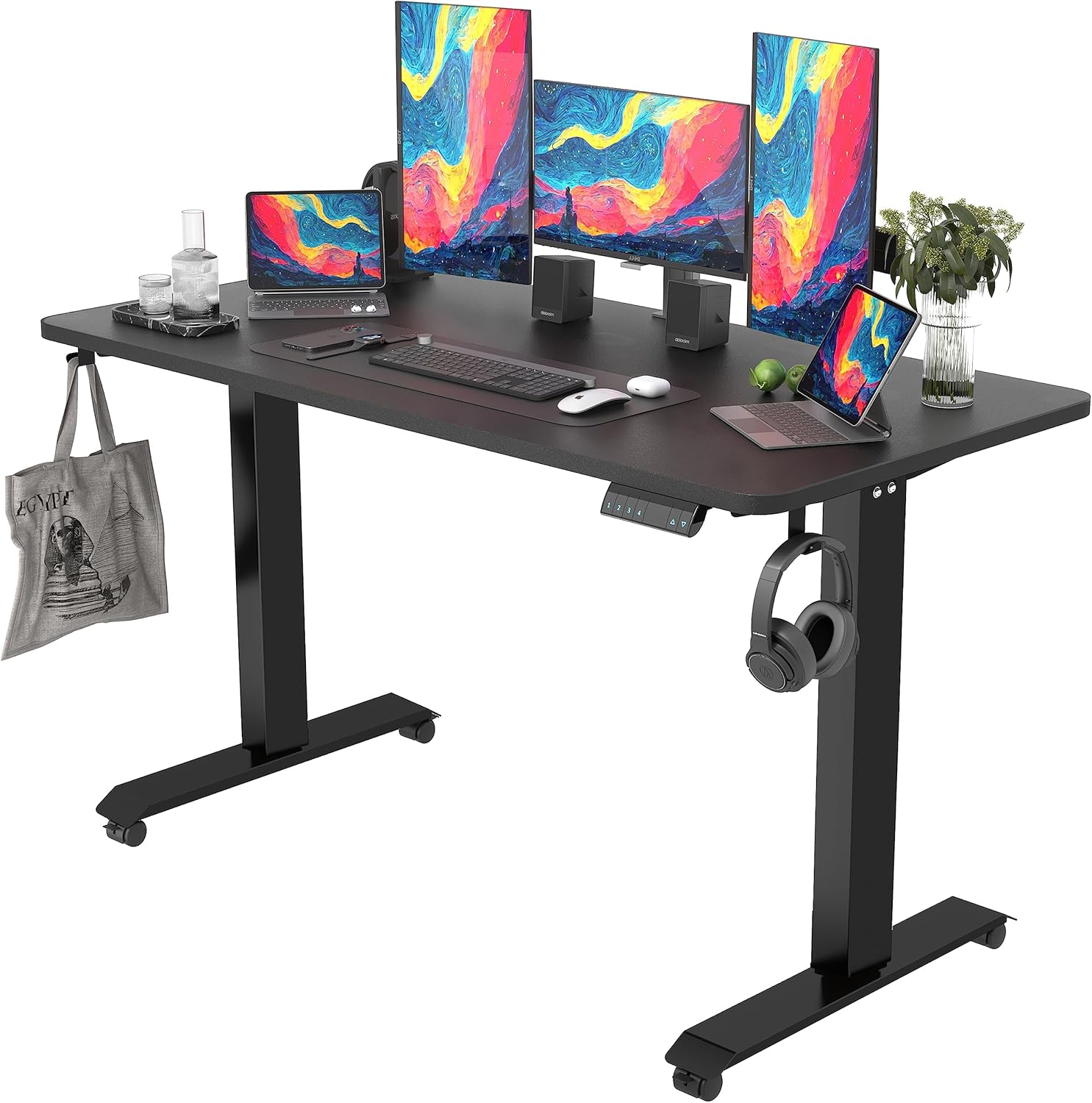 BEST OF BOTH WORLDS Electric Standing Desk | Height Adjustable Desk | Ergonomic Home Office Sit / Stand Desk with Memory Preset Controller