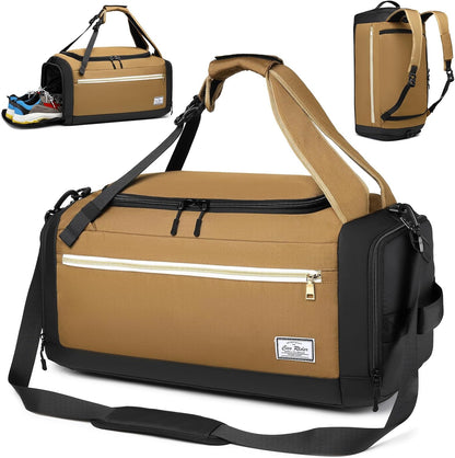 ABOUT YOUR BUSINESS Gym Bag with Shoes Compartment & Wet Pocket | 4 Way Large Sports Duffle Bag | Backpack, Weekender, Overnight Bag