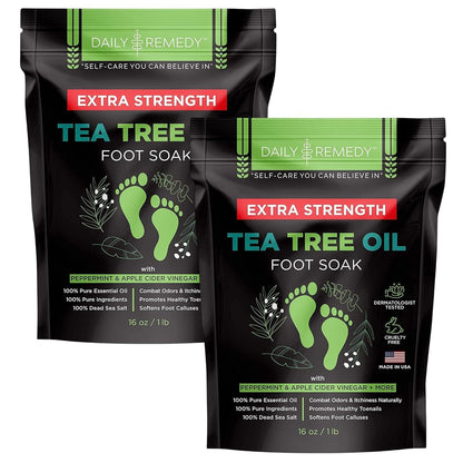 TREAT YOUR FEET Calming Lavender Foot Soak with Epsom Salt - 2 PACK - Soothes Sore Tired Feet, Athletes Foot & Remove Foot Odor