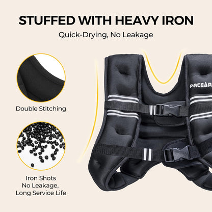 TRAIN LIKE YOU MEAN IT Weight Vest with Reflective Stripe for Strength Training, Running, Walking, Jogging