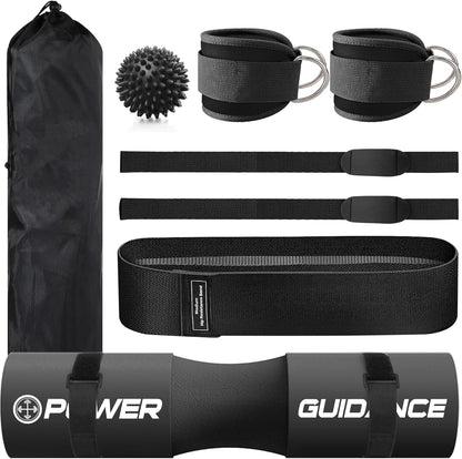 BUILD IT UP BUNDLE Barbell Squat Pad - Neck & Shoulder Protective Pad - Great for Squats, Lunges, Hip Thrusts, Weight Lifting & More - Fit Standard and Olympic Bars Perfectly