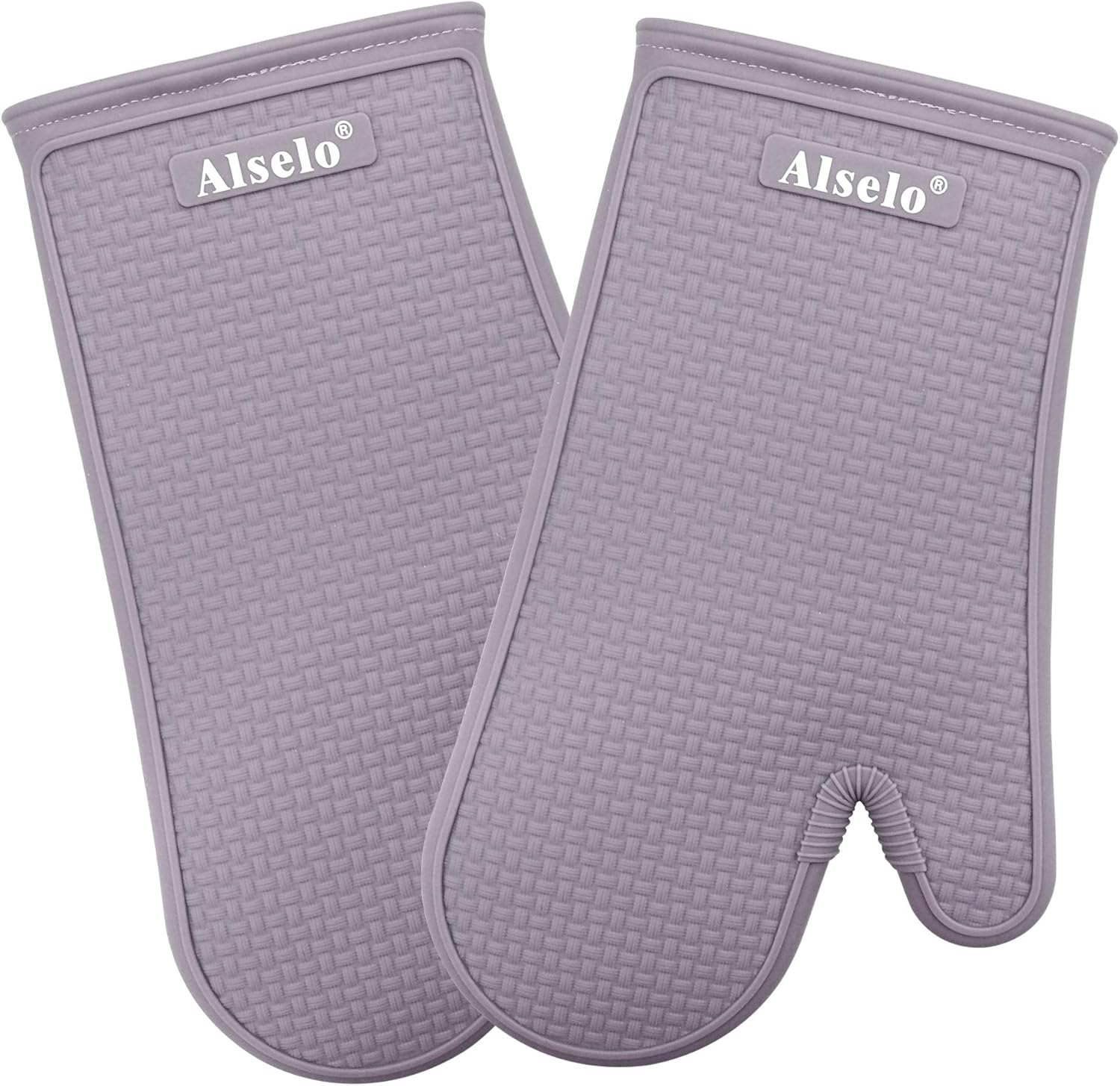 MEAL PREP BASICS Silicone Oven Mitts Heat Resistant 550 Degree | Extra Long Kitchen Gloves Pot Holders with Waterproof and Non-Slip | Baking Cooking Barbecue Microwave Machine Washable