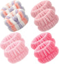 SKINCARE BASICS 4 Pairs Spa Wrist Bands for Washing Face | Microfiber Wrist Towel Band Scrunchies Absorbent