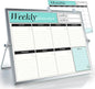 VISUALIZATION & PRODUCTIVITY ERA 101 Small Desktop White Board with Weekly Planner | Magnetic to Do List Dry Erase Board Calendar with Stand | 3 Markers, 4 Magnets, Eraser | Portable Whiteboard
