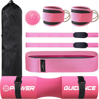 BUILD IT UP BUNDLE Barbell Squat Pad - Neck & Shoulder Protective Pad - Great for Squats, Lunges, Hip Thrusts, Weight Lifting & More - Fit Standard and Olympic Bars Perfectly