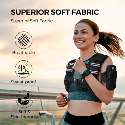 TRAIN LIKE YOU MEAN IT Weight Vest with Reflective Stripe for Strength Training, Running, Walking, Jogging