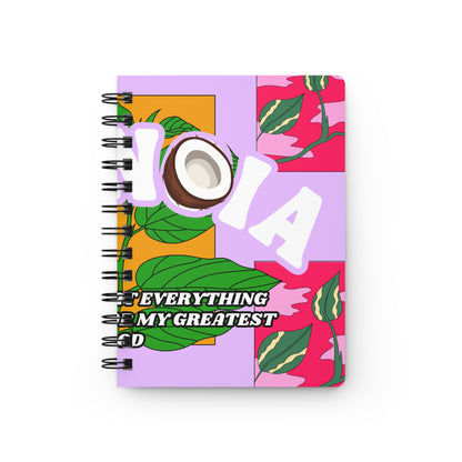 Tropical Coconut Spiral Journal — Motivational Self Affirmation Floral Notebook with 'Everything Is Happening' Quote