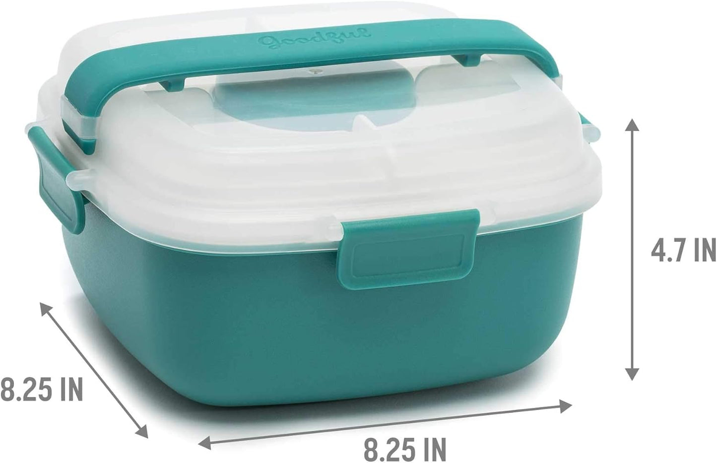 MEAL PREP PRO Stackable Lunch Box Container | Bento Style Food Storage | Removeable Compartments for Sandwich, Snacks, Toppings & DressinG | Leak-Proof, Made without BPA, 56 OZ
