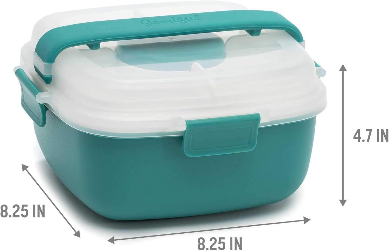 MEAL PREP PRO Stackable Lunch Box Container | Bento Style Food Storage | Removeable Compartments for Sandwich, Snacks, Toppings & DressinG | Leak-Proof, Made without BPA, 56 OZ