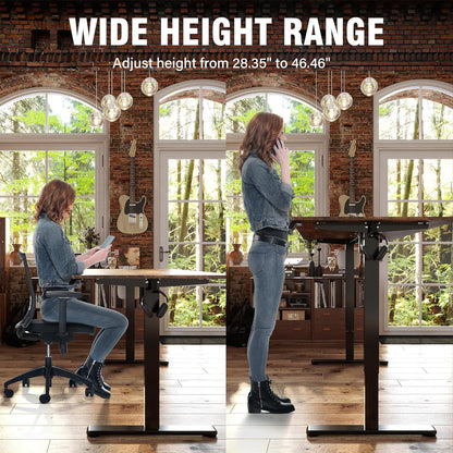 BEST OF BOTH WORLDS Electric Standing Desk | Height Adjustable Desk | Ergonomic Home Office Sit / Stand Desk with Memory Preset Controller