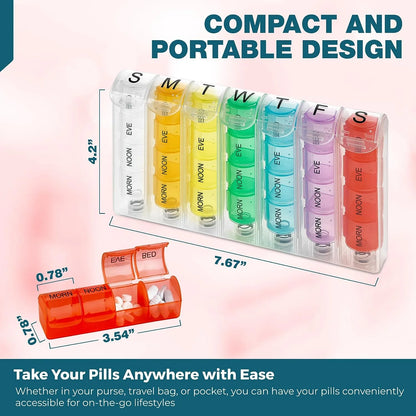 DONT THINK ABOUT IT Pop-Up Weekly Pill Organizer Single Box 4 Daily Compartments by