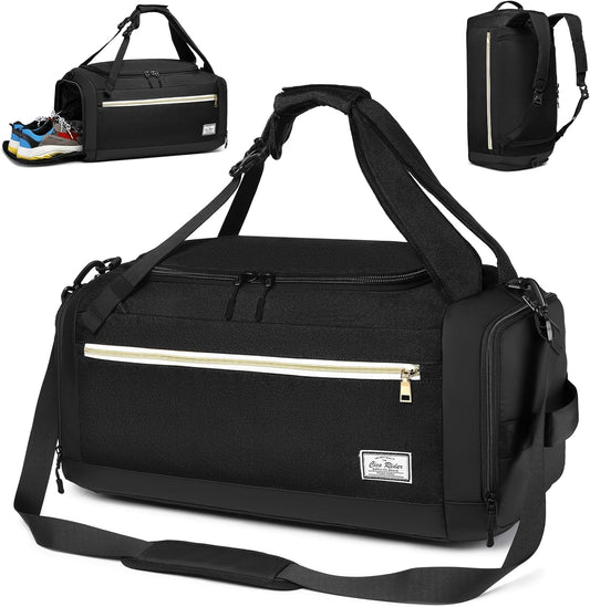 ABOUT YOUR BUSINESS Gym Bag with Shoes Compartment & Wet Pocket | 4 Way Large Sports Duffle Bag | Backpack, Weekender, Overnight Bag