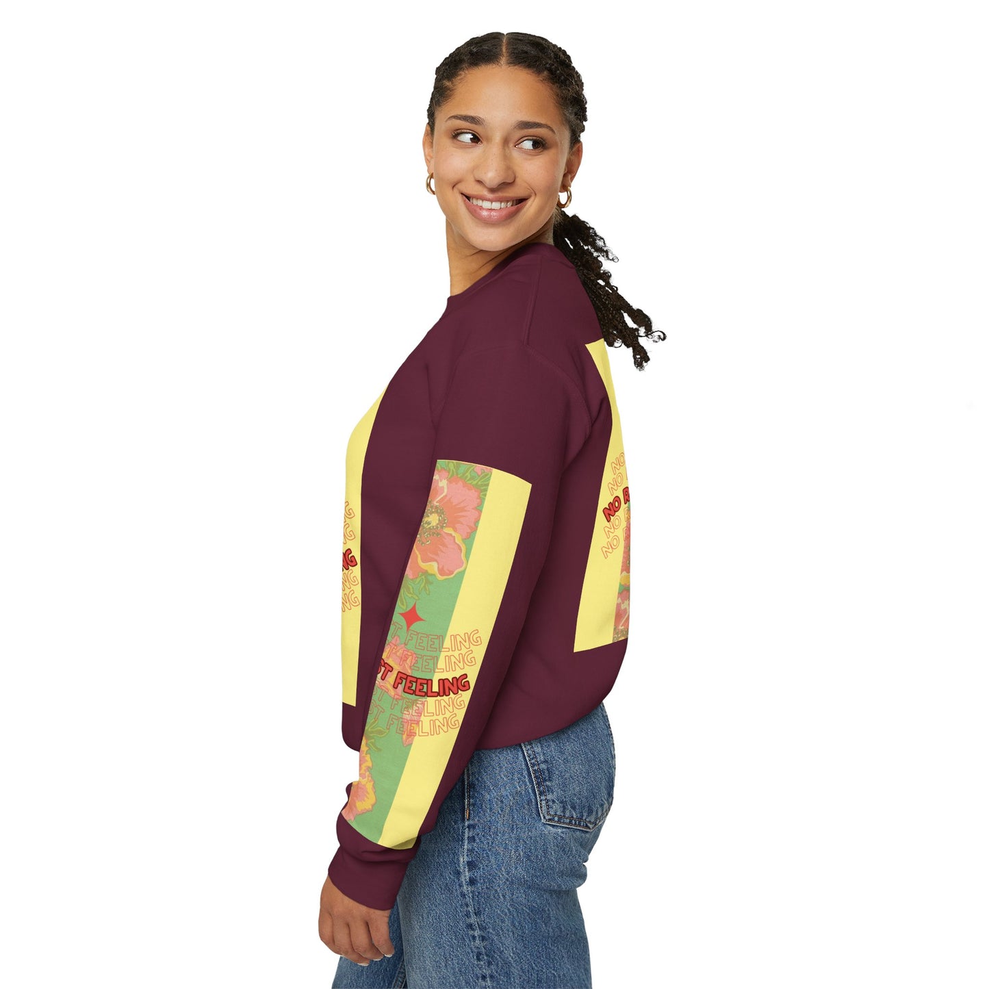 Floral 'No Repressing, Just Feeling' Crewneck Sweatshirt