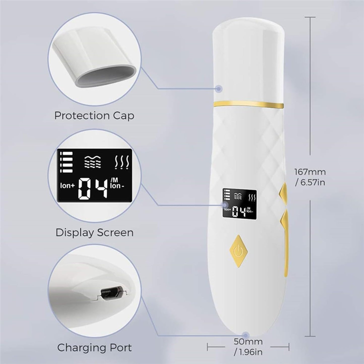 SPA DAY ESSENTIALS Skin Scrubber Face Spatula | LCD Screen Dead Skin Scraper / Blackhead Removal | Ultrasonic Pore Extractor - 4 Modes