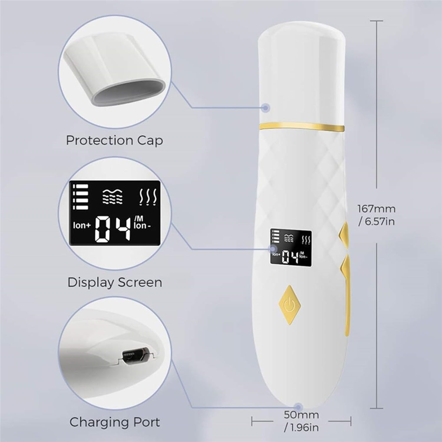 SPA DAY ESSENTIALS Skin Scrubber Face Spatula | LCD Screen Dead Skin Scraper / Blackhead Removal | Ultrasonic Pore Extractor - 4 Modes