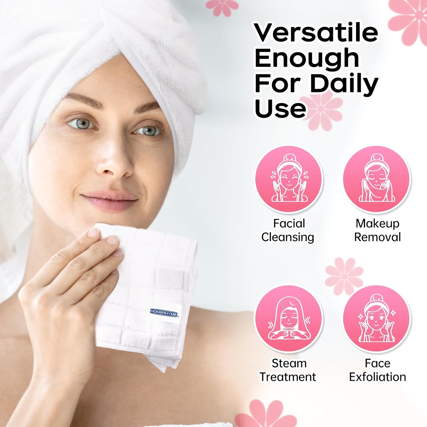 Microfiber Washcloths Face Towel, 12 Pack White Towels Fingertip Washcloth, Soft Lint Free Quick Dry Bulk Absorbent Reusable Wash Cloths for Bathroom, Salon, Spa, Gym