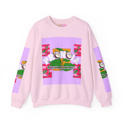 Pronoia Tropical Floral Positive Self Affirmation Graphic Crewneck Sweatshirt