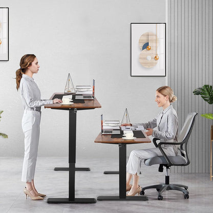 HAVE IT ALL Standing Desk Electric | Adjustable Height with Charging Station| Stand up Desk with Oversized Mouse Pad | Ergonomic Curved Workstation, 4 Caster | 4 Preset Heights Easy to Set Up