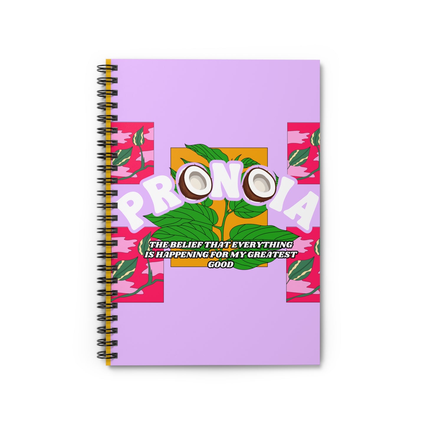 Pronovia Inspirational Spiral Notebook — "The Belief That Everything Is Happening For My Greatest Good" — Floral Positive Affirmation [...]