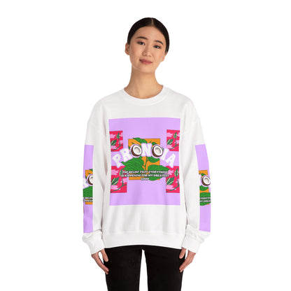 Pronoia Tropical Floral Positive Self Affirmation Graphic Crewneck Sweatshirt