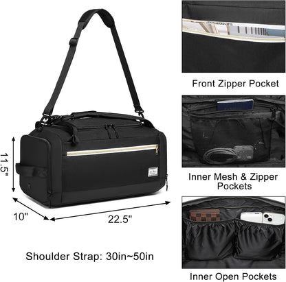 ABOUT YOUR BUSINESS Gym Bag with Shoes Compartment & Wet Pocket | 4 Way Large Sports Duffle Bag | Backpack, Weekender, Overnight Bag