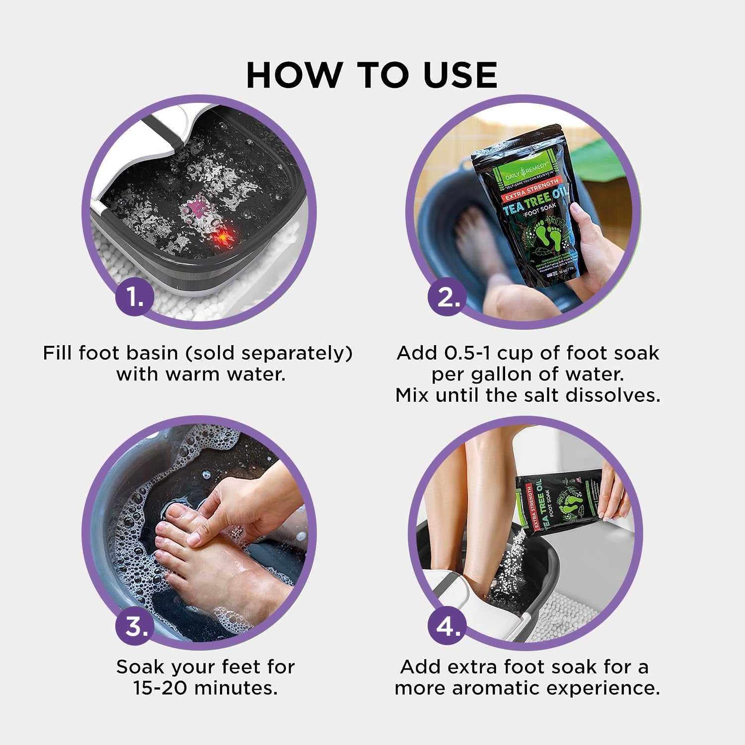 TREAT YOUR FEET Calming Lavender Foot Soak with Epsom Salt - 2 PACK - Soothes Sore Tired Feet, Athletes Foot & Remove Foot Odor