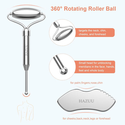 Stainless Steel Gua Sha, Face Roller & Acupuncture Pen 