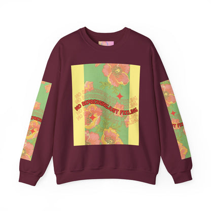 Floral 'No Repressing, Just Feeling' Crewneck Sweatshirt