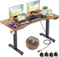 HAVE IT ALL Standing Desk Electric | Adjustable Height with Charging Station| Stand up Desk with Oversized Mouse Pad | Ergonomic Curved Workstation, 4 Caster | 4 Preset Heights Easy to Set Up