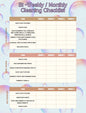 DAILY, WEEKLY, BI-WEEKLY, & MONTHLY CLEANING TRACKER FOR VISUAL LEARNERS
