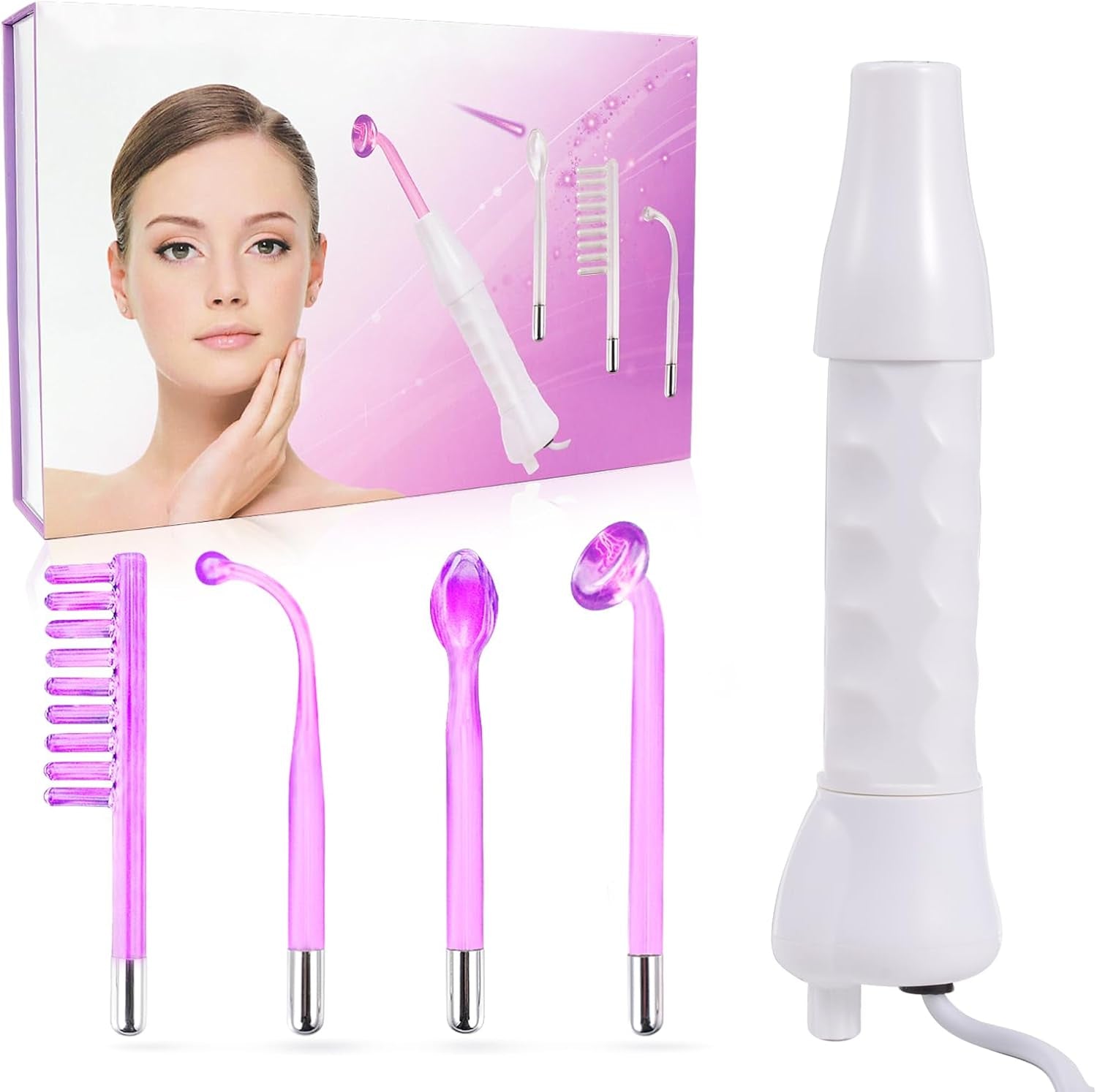 WE HAVE SPA AT HOME  High Frequency Hair & Facial / Skin Therapy Wand 4Pcs