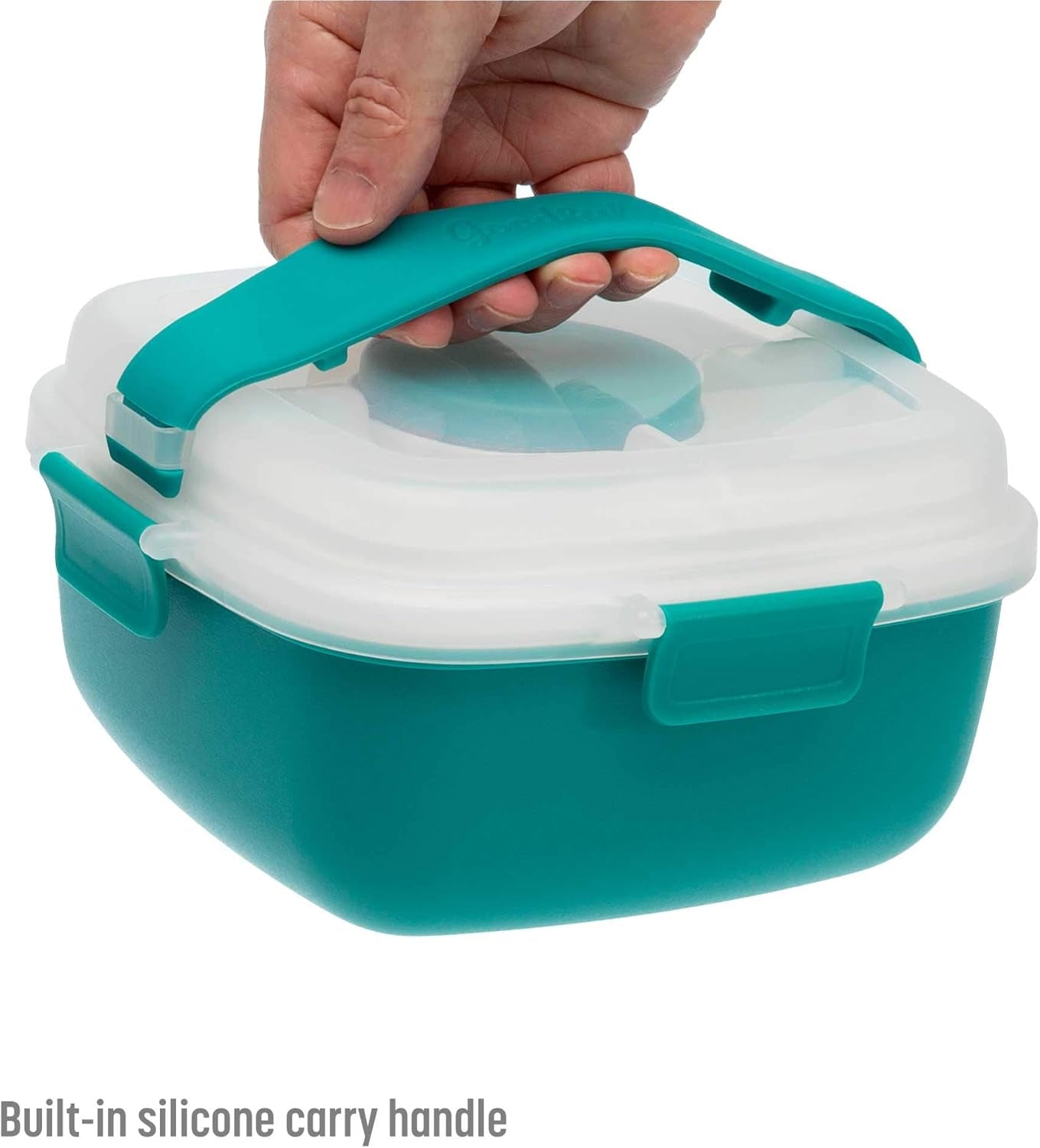 MEAL PREP PRO Stackable Lunch Box Container | Bento Style Food Storage | Removeable Compartments for Sandwich, Snacks, Toppings & DressinG | Leak-Proof, Made without BPA, 56 OZ