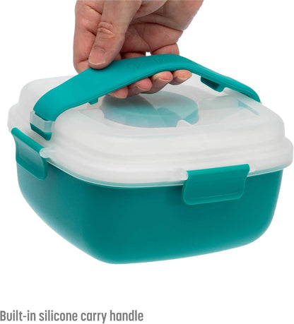 MEAL PREP PRO Stackable Lunch Box Container | Bento Style Food Storage | Removeable Compartments for Sandwich, Snacks, Toppings & DressinG | Leak-Proof, Made without BPA, 56 OZ
