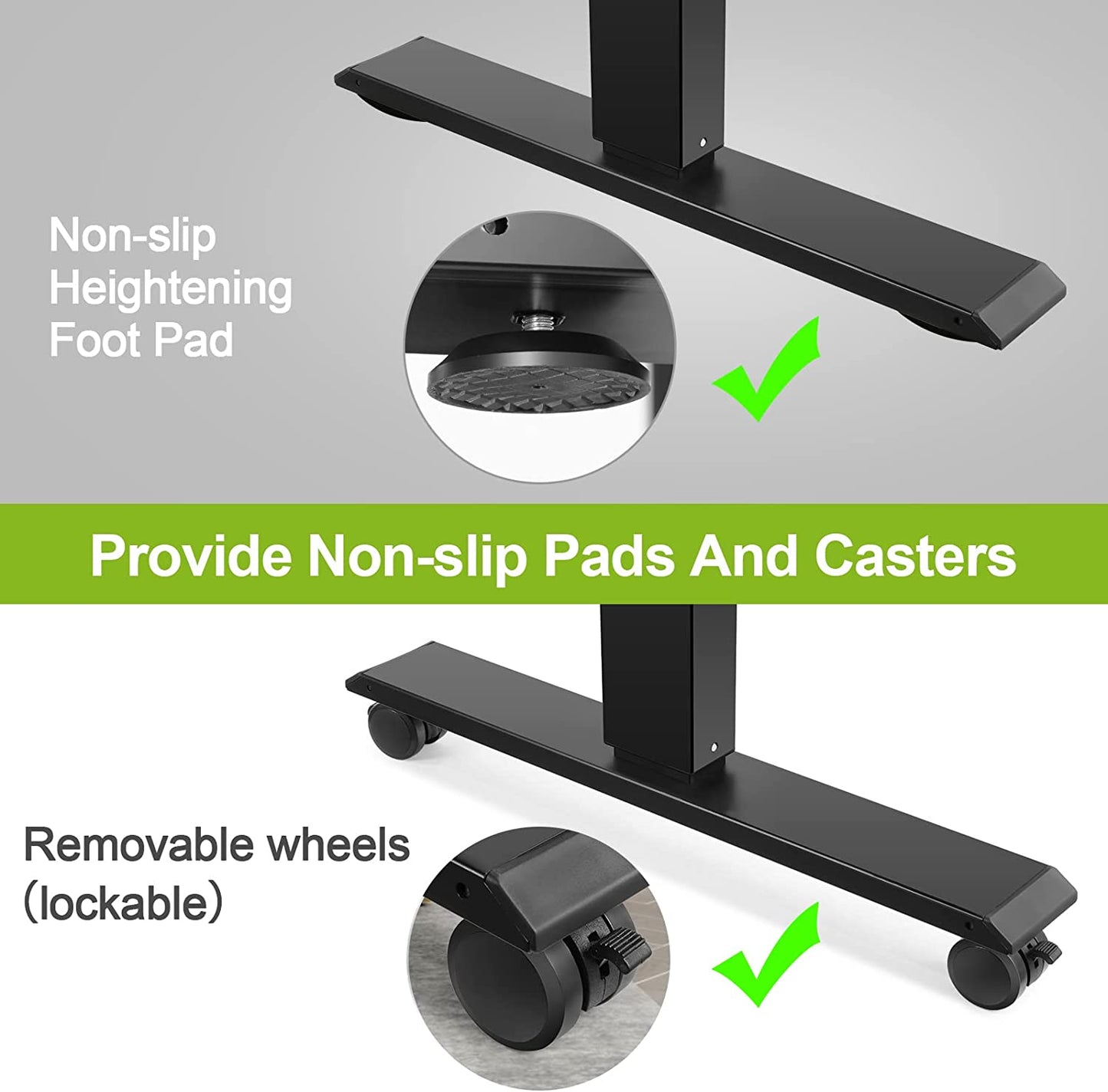 HAVE IT ALL Standing Desk Electric | Adjustable Height with Charging Station| Stand up Desk with Oversized Mouse Pad | Ergonomic Curved Workstation, 4 Caster | 4 Preset Heights Easy to Set Up