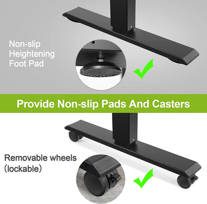 HAVE IT ALL Standing Desk Electric | Adjustable Height with Charging Station| Stand up Desk with Oversized Mouse Pad | Ergonomic Curved Workstation, 4 Caster | 4 Preset Heights Easy to Set Up