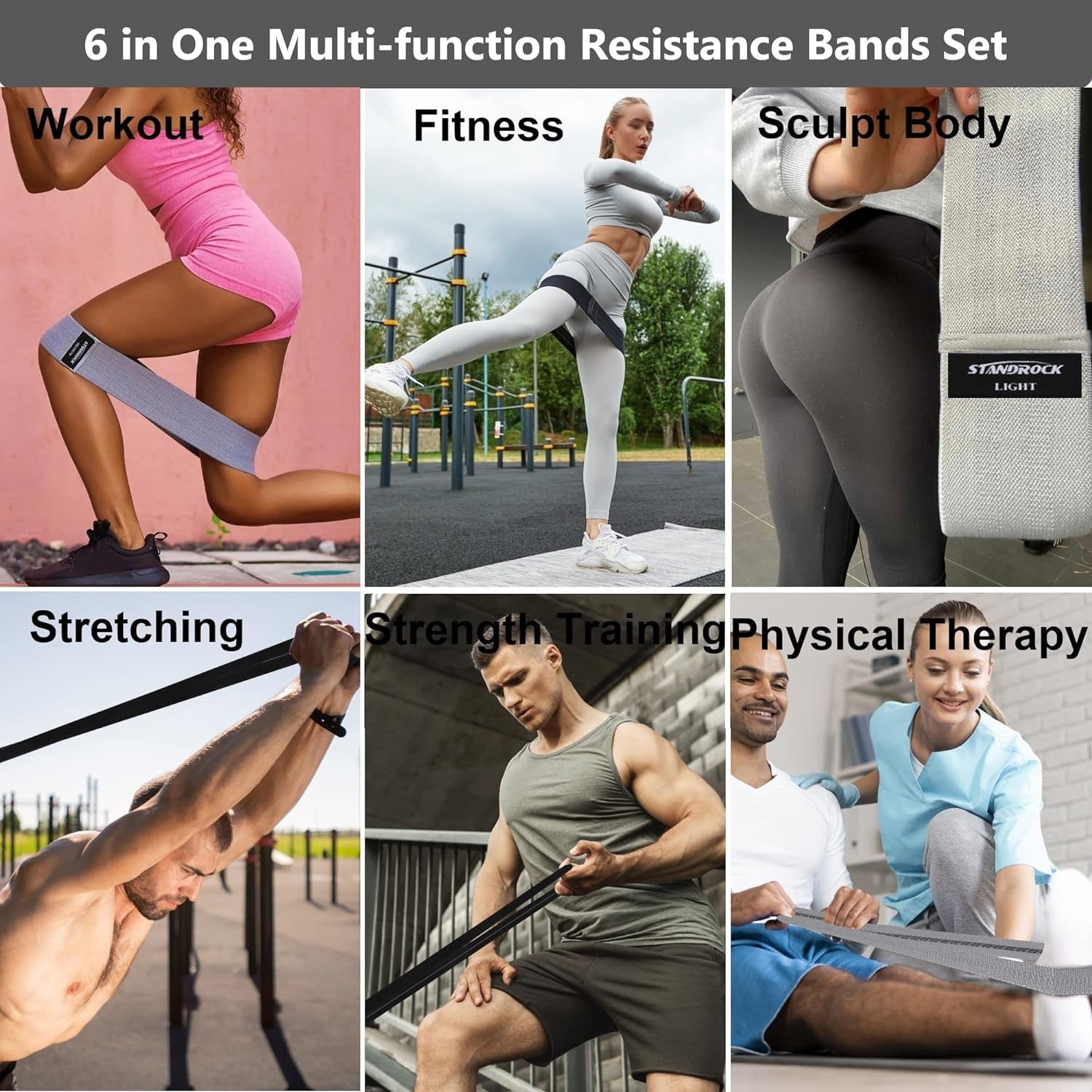 GROW THAT PEACH Fabric Resistance Bands for Working Out | 3 and 4 Levels Booty Bands Long Resistance Bands | Elastic Resistance Bands for Exercise Set