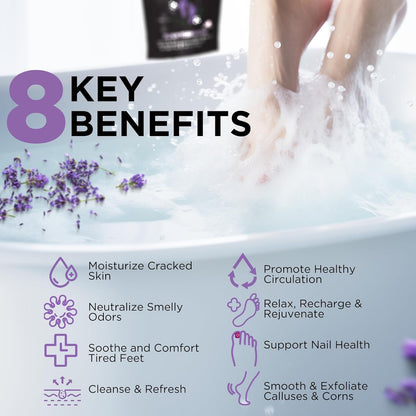 TREAT YOUR FEET Calming Lavender Foot Soak with Epsom Salt - 2 PACK - Soothes Sore Tired Feet, Athletes Foot & Remove Foot Odor